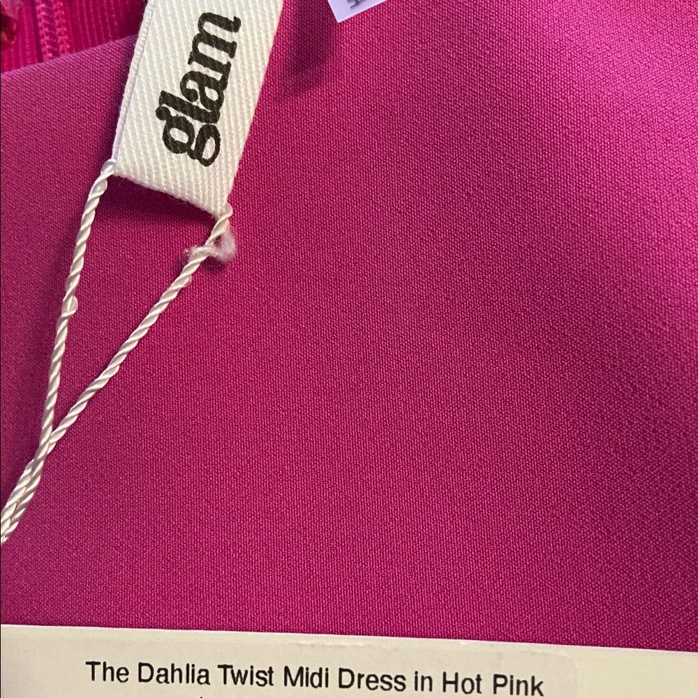 Glam Vibrant Pink Midi /Maxi Dress size L length 50” bust 32” brand new - Picture 8 of 8